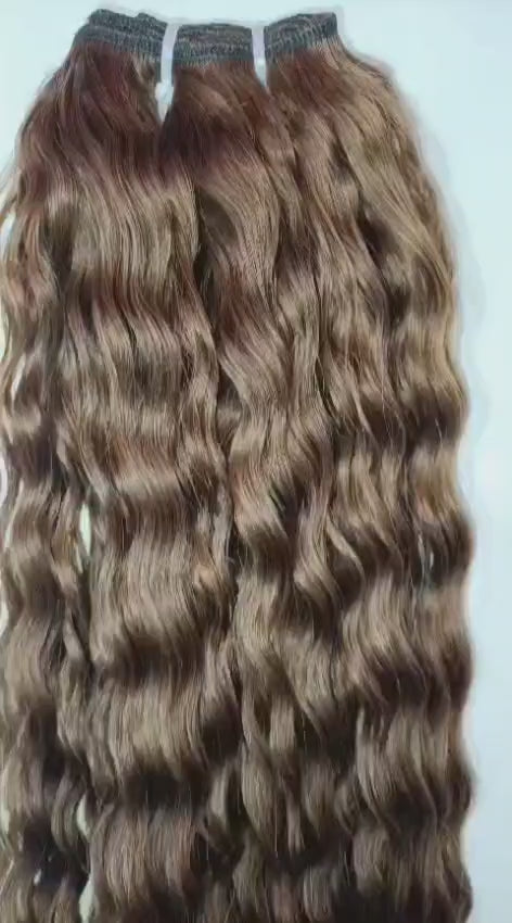 Curly Colored Virgin Hair Wefts